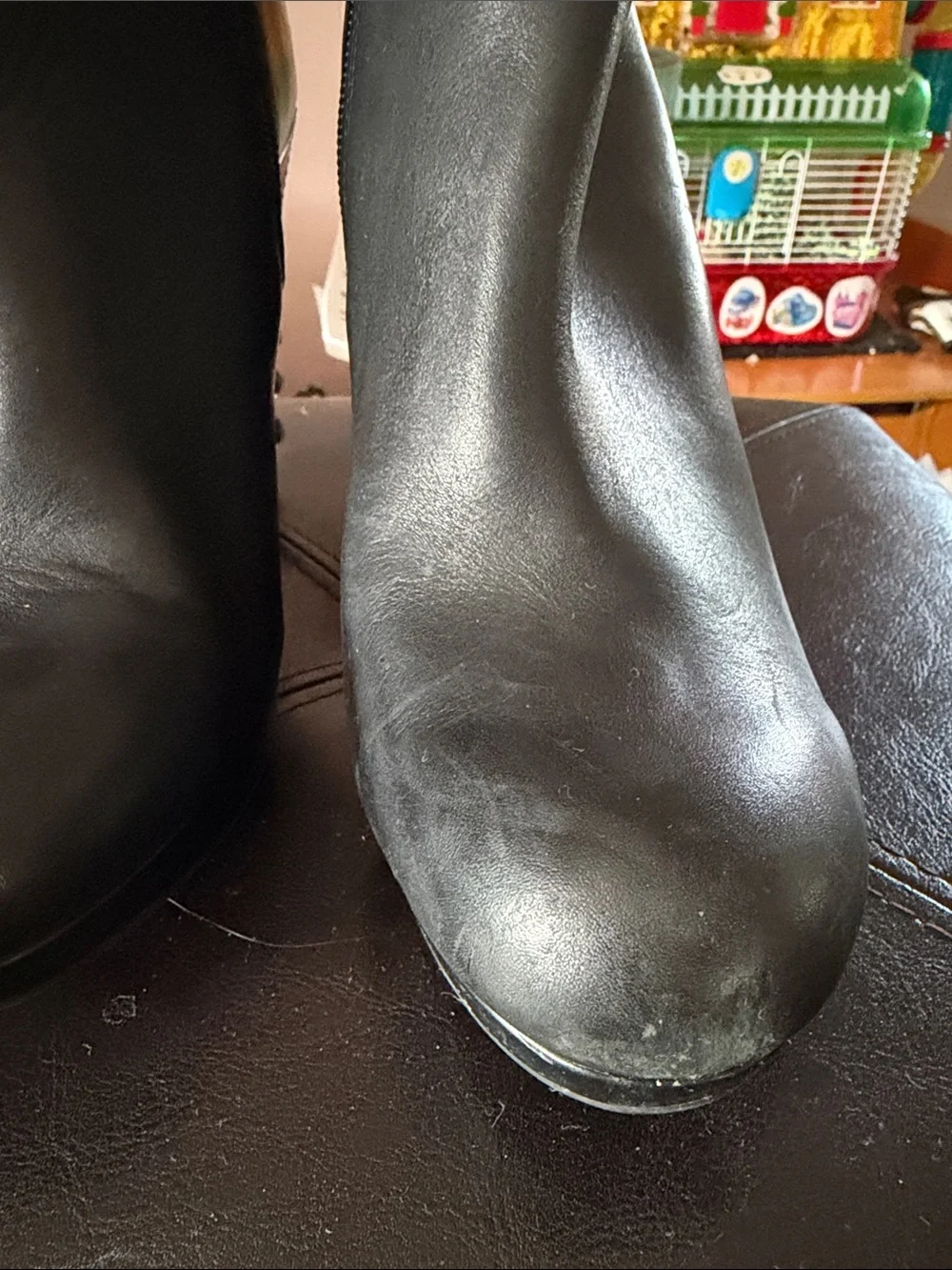 Gianni Bini Black Lace-Up Back Wedge Ankle Boots